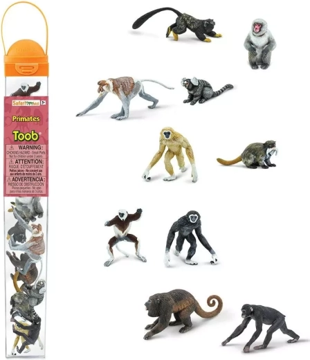 Tub cu figurine de primate Safari Ltd. (10 figurine)