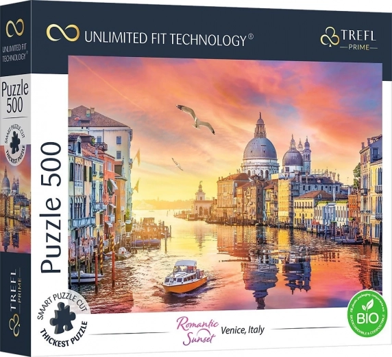 Puzzle Romantic apus de soare: Veneția, Italia 500 de piese