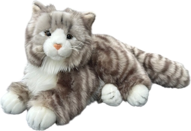 Figurină decorativă cu pisică norvegiană întinsă, 30 cm