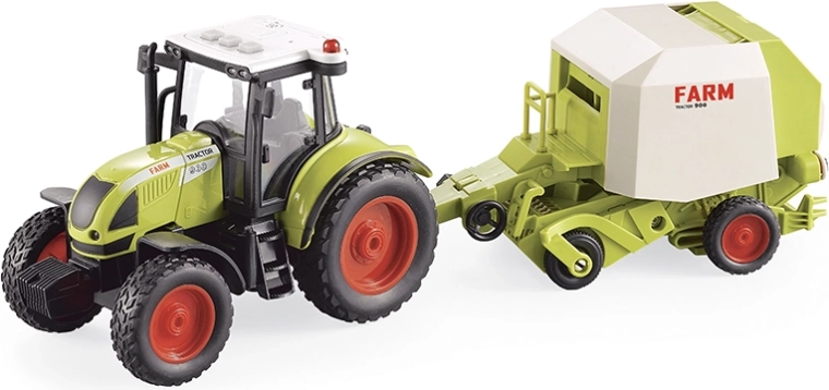 Tractor agricol cu remorcă 1:16, cu lumini și sunete