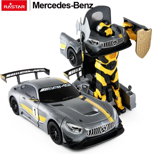 Mașină și robot RC 2în1 Rastar Mercedes‑AMG GT3 1:14 gri