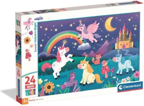 Puzzle maxi Clementoni Unicorni drăguți, 24 de piese