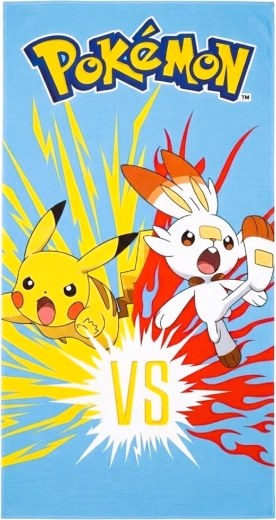 Prosop de baie cu uscare rapidă Pokémon Pikachu și Scorbunny
