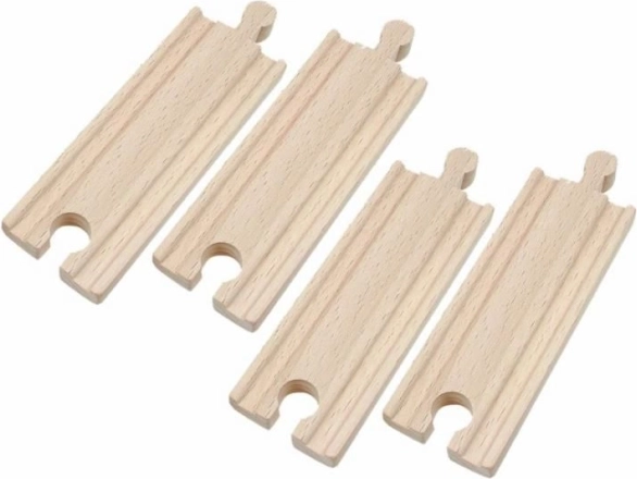 Set de șine pentru traseu de tren de lemn 11 cm – 4 bucăți