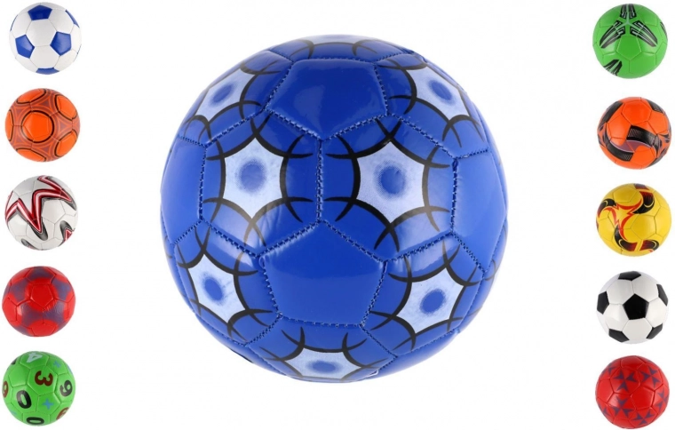 Minge de fotbal junior 15 cm – cusută, din piele artificială, mix de culori
