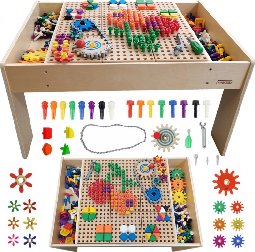 Masterkidz masă educațională STEM din lemn cu accesorii