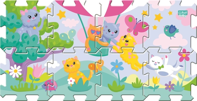 Puzzle din spumă TREFL Pisicuțe jucăușe, 8 piese, grosime 1,5 cm