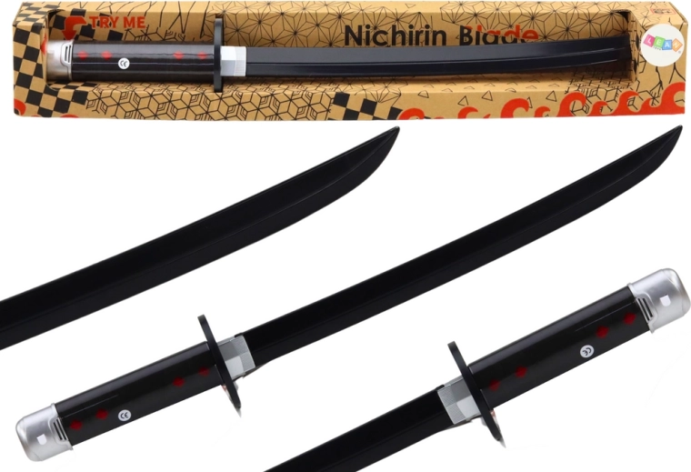 Sabie de samurai pe baterii cu efecte sonore, neagră