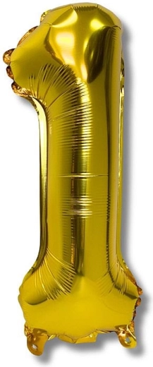 Balon din folie cifră 1, auriu 40 cm