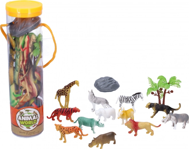 Set de animăluțe în tub – figurine din plastic pentru copii