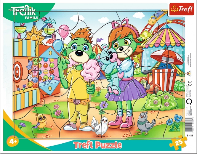 Puzzle TREFLÍCI în parcul de distracții – 25 piese