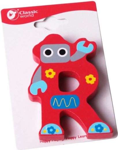 Literă din lemn R CLASSIC WORLD