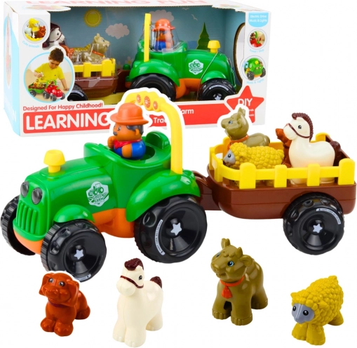 Tractor interactiv cu animăluțe