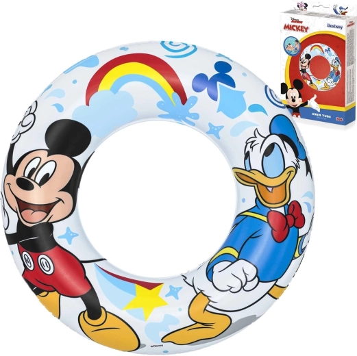 Colac de înot gonflabil Mickey & Friends, diametru 56 cm