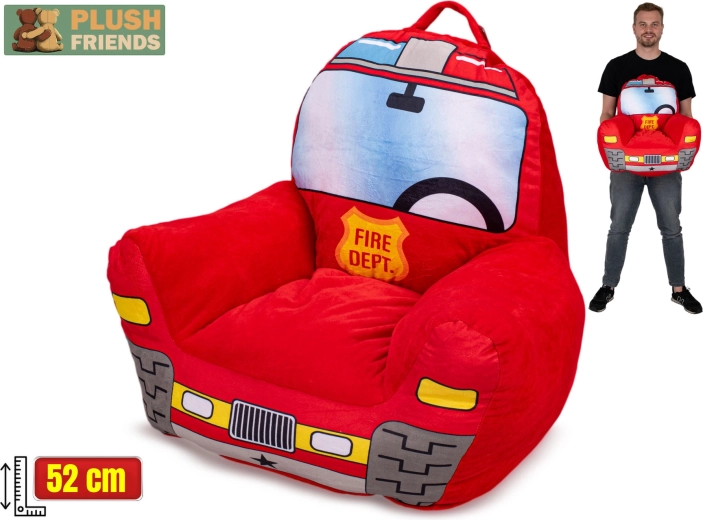 Plush Friends fotoliu din pluș pentru copii cu motivul serviciilor de salvare 52 cm