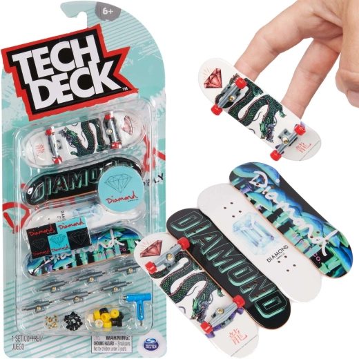 Set fingerboard 4 buc pentru asamblare DIAMOND Tech Deck cu accesorii