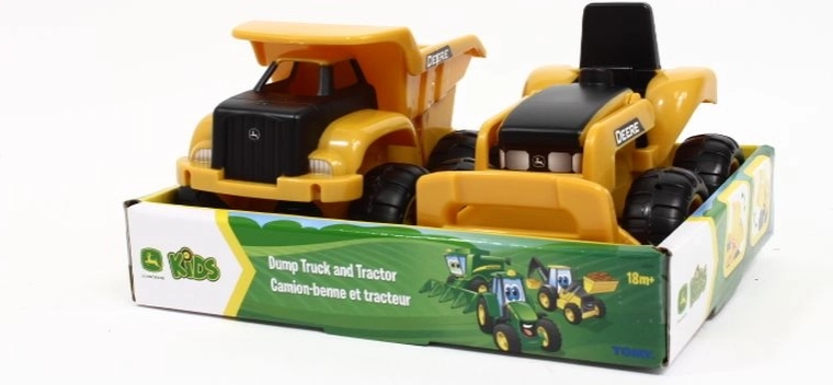 TOMY John Deere vehicule de construcții pentru copii – tractor și basculantă (2 buc.)