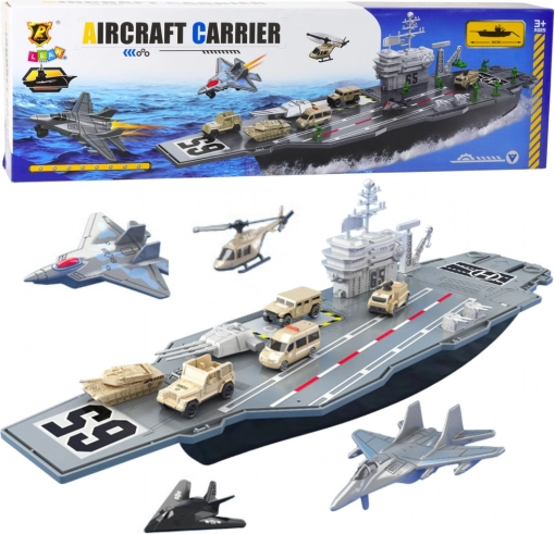 Portavion militar mare cu tancuri și avioane 70cm