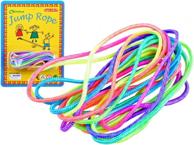 Coardă elastică neon colorată pentru sărituri pentru copii 460 cm - 1 bucată