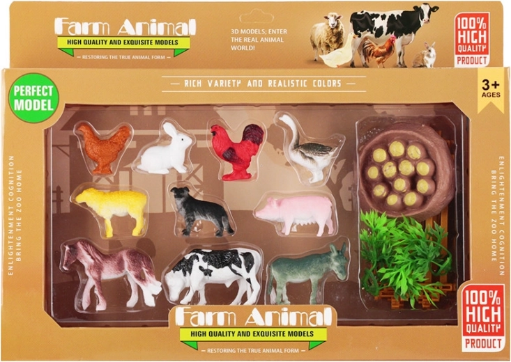 Set de figurine animale domestice cu fermă (10 buc.)