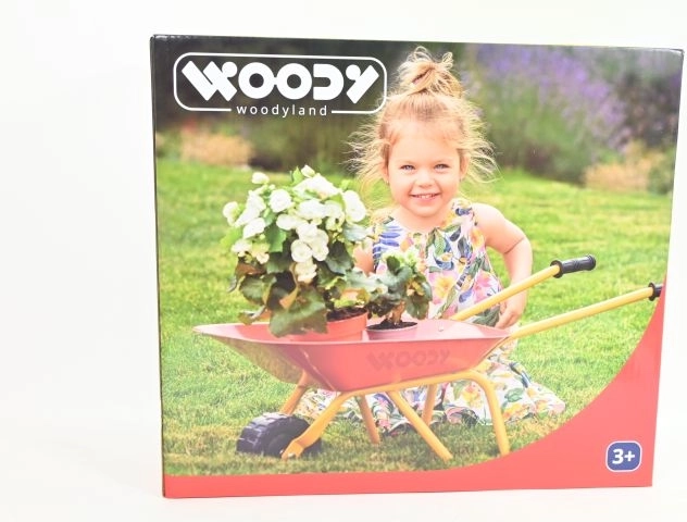 Roabă de grădină metalică pentru copii Woody, roșie, 77 cm