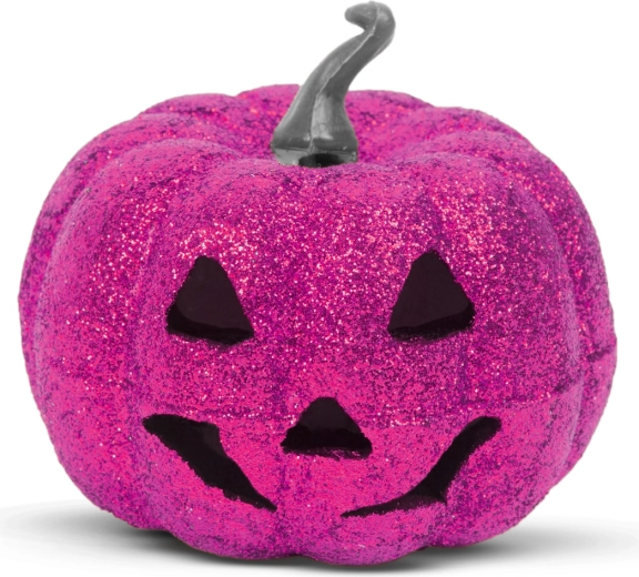 Decorațiune LED RGB de Halloween, dovleac din spumă, mov, 11 cm