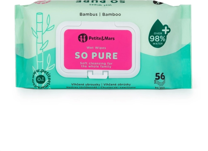 Petite&Mars șervețele umede din bambus So pure biodegradabile 56 buc