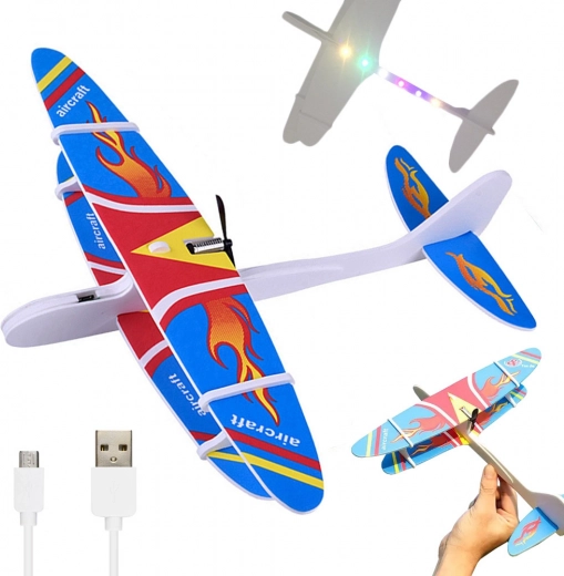 Avion LED din polistiren cu motor electric