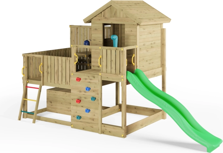 Perete de cățărare cu prize colorate