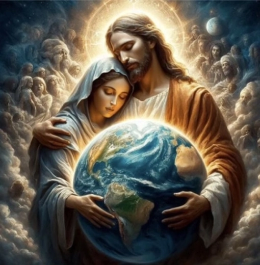 Norimpex pictură pe numere Protecție divină deasupra globului 40 × 50 cm
