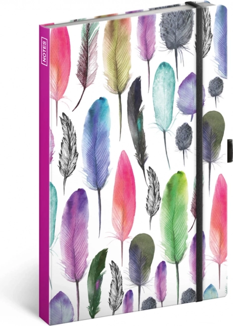 Caiet liniat cu motiv pene 13 × 21 cm – Presco Group