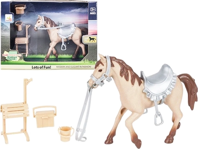 Mânz în grajd cu accesorii pentru fete