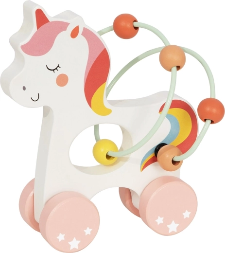 Unicorn pe roți cu labirint cu mărgele