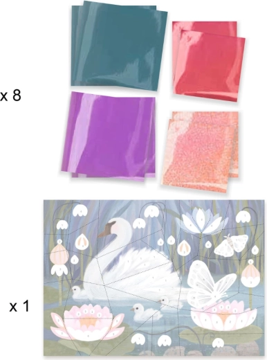 Mozaic din folie sclipitoare cu șablon