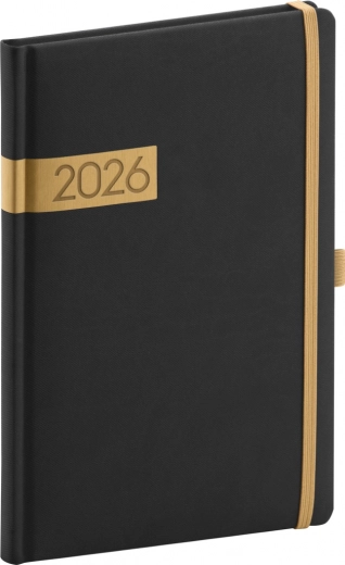 Notique Agendă săptămânală negru-auriu 2026