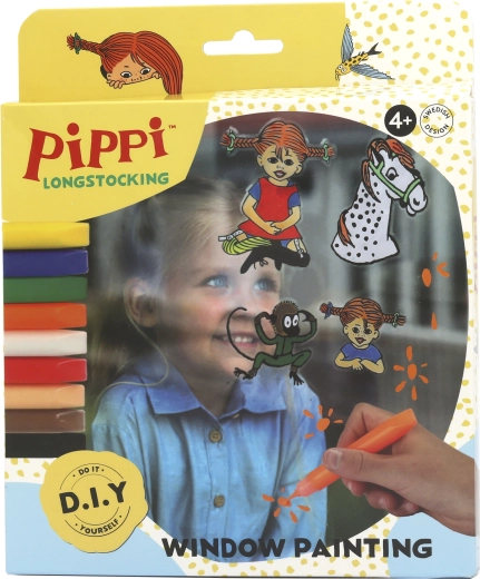 Pippi Șosețica set creativ pentru pictat și decorat ferestre