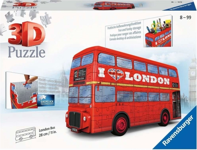 Ravensburger puzzle 3D autobuz londonez Doubledecker 216 piese