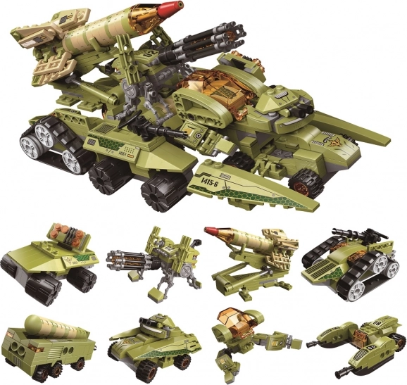 Qman Expediția Thunder Vehicul Combat Constructor 8v1