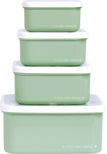 Set de patru cutii pentru gustări A Little Lovely Company – Verde