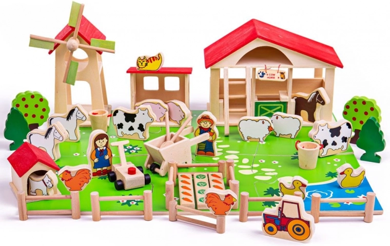Marea Fermă din Lemn Bigjigs Toys