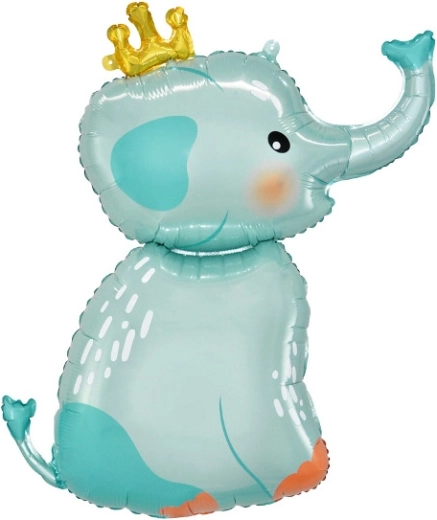 Balon din folie elefant cu coroană