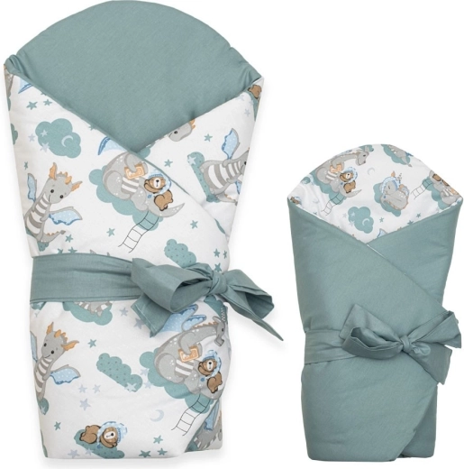 Păturică dublă pentru înfășat bebeluși New Baby Dragon 80 × 80 cm
