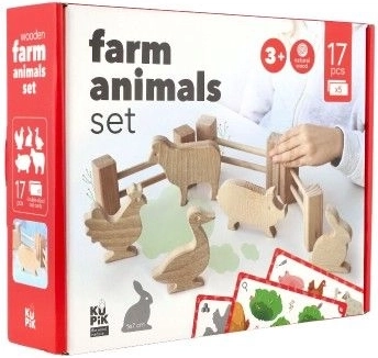 Fermă creativă din 17 piese din lemn