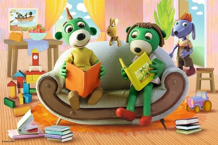 Puzzle Treflíci lectură împreună 60 piese
