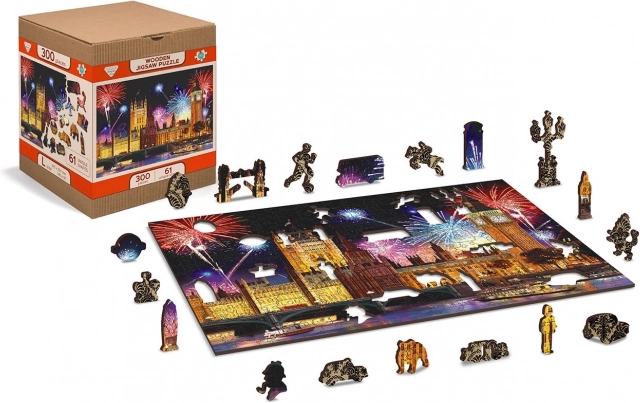Puzzle din lemn Londra nocturnă 75 piese