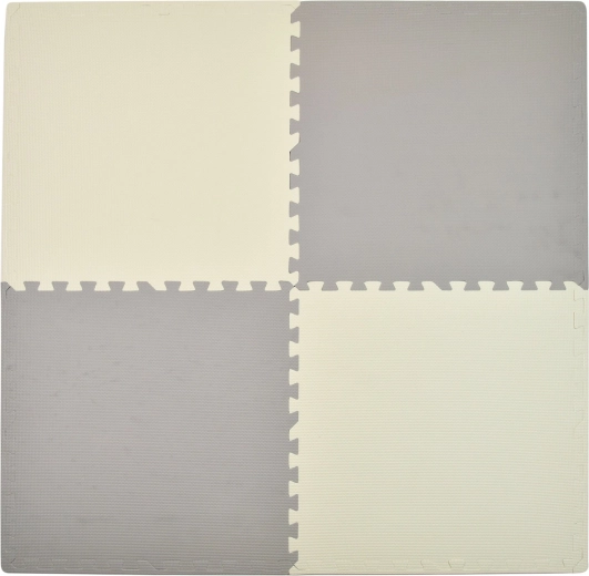 Humbi puzzle din spumă, covoraș crem-gri 62 × 62 × 1 cm, 4 buc.