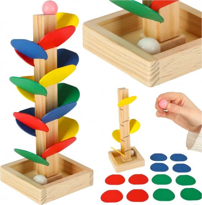 Arbore cu bile MONTESSORI din lemn