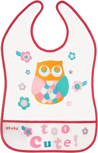 Bavețică pentru copii Akuku cu buzunar Owl