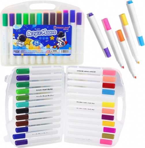 Set de markere acrilice cu organizator 24 buc