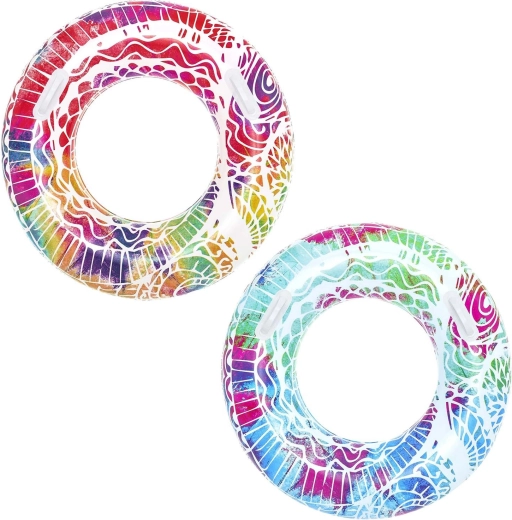 Colac gonflabil pentru copii 91 cm BESTWAY cu mânere – model mozaic colorat